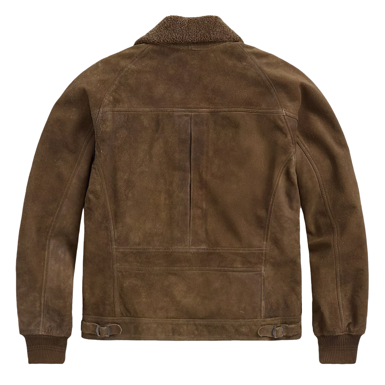 RRL By Ralph Lauren Shearling-Panelled Roughout Suede Jacket Vintage Brown