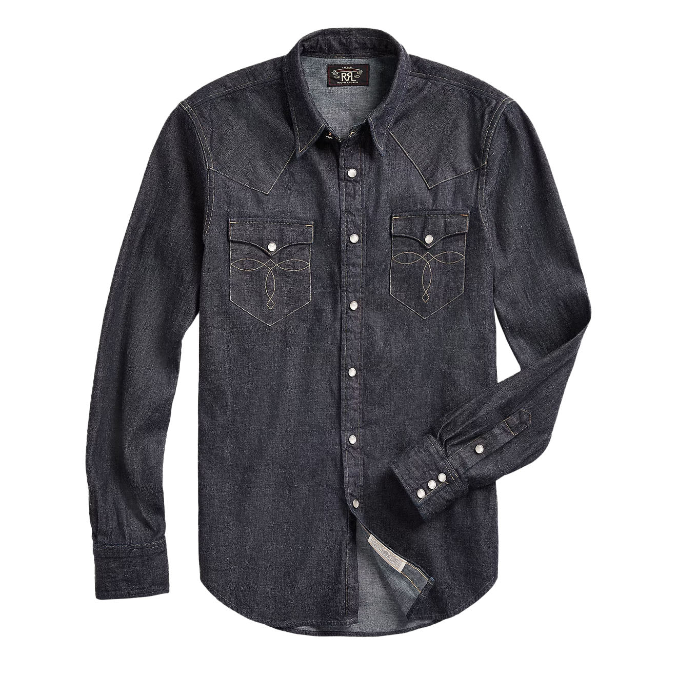 RRL By Ralph Lauren Slim Fit Denim Western Shirt Rinse