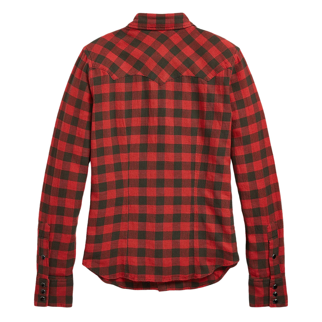 RRL By Ralph Lauren Womens Plaid Cotton-Linen Western Shirt RL-100 Red/Black