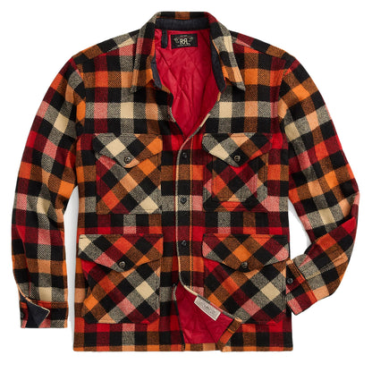 RRL by Ralph Lauren Checked Wool Overshirt Red / Orange Multi