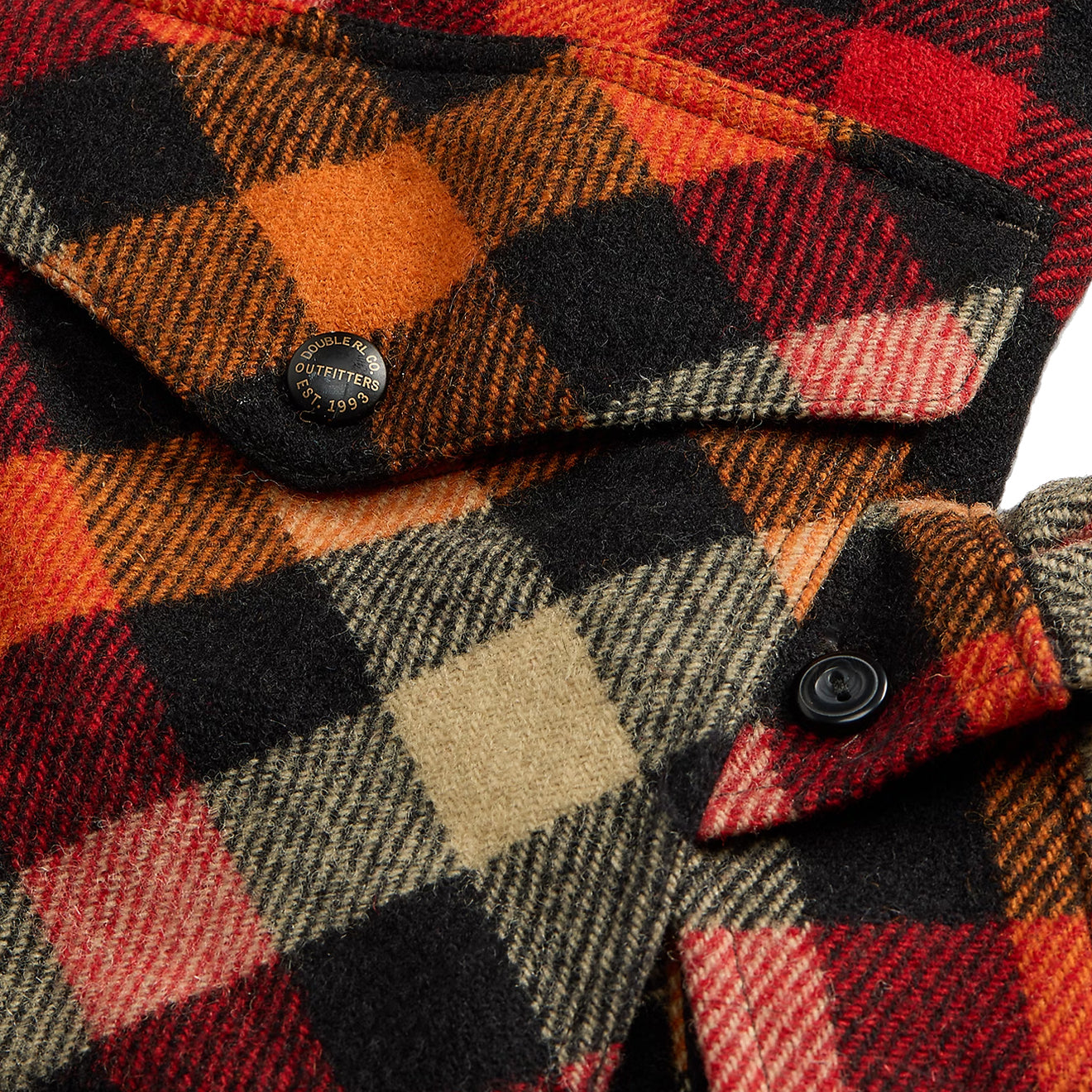 RRL by Ralph Lauren Checked Wool Overshirt Red / Orange Multi