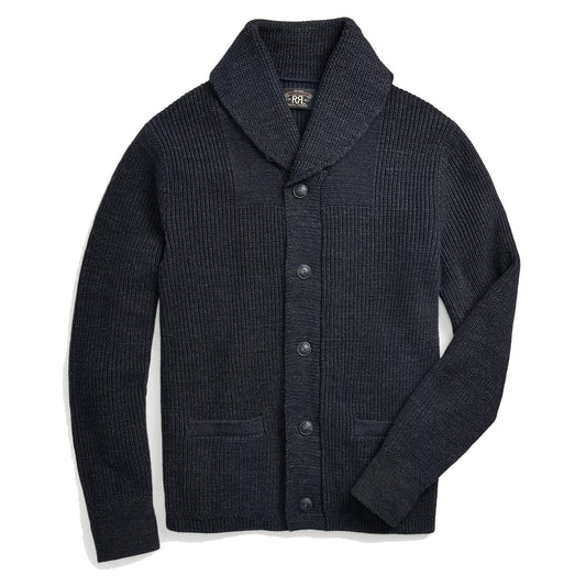 RRL by Ralph Lauren Cotton Shawl-Collar Cardigan Dark Navy Heather