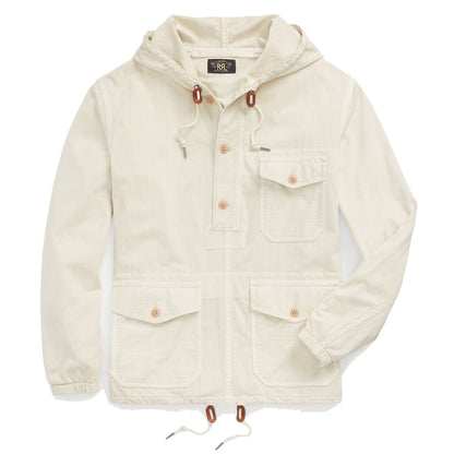 RRL by Ralph Lauren Garment-Dyed Jersey Popover Anorak Cream - The Sporting Lodge