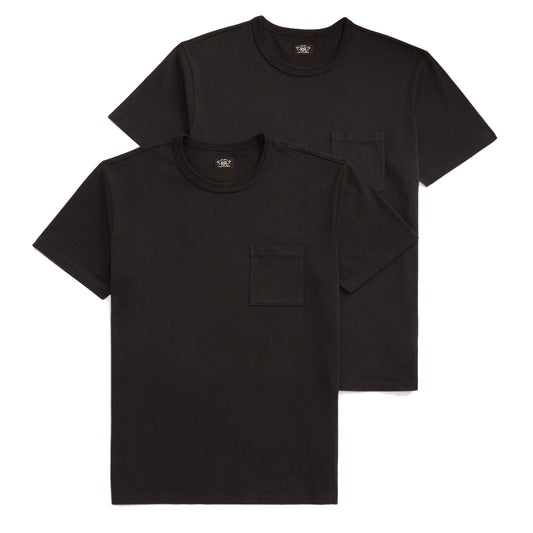 RRL by Ralph Lauren Garment-Dyed Pocket T-Shirt Two-Pack Black