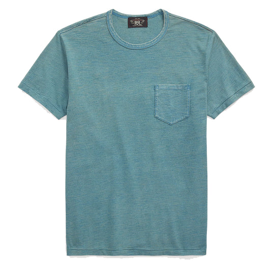 RRL by Ralph Lauren Indigo Jersey Pocket T-Shirt Washed Blue Indigo