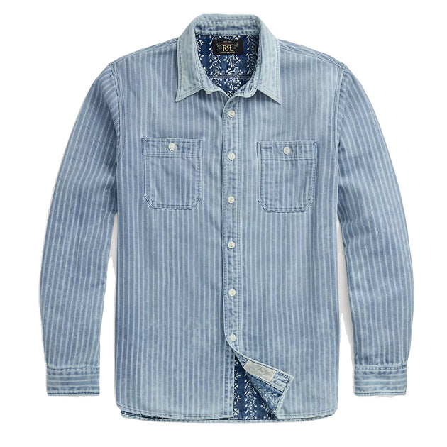 RRL by Ralph Lauren Indigo Striped Double-Faced Workshirt Indigo Stripe |  The Sporting Lodge