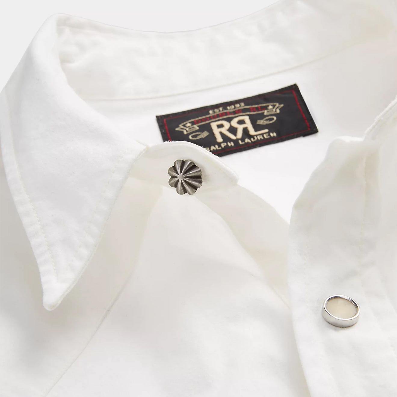 RRL by Ralph Lauren Slim Fit Poplin Western Shirt White