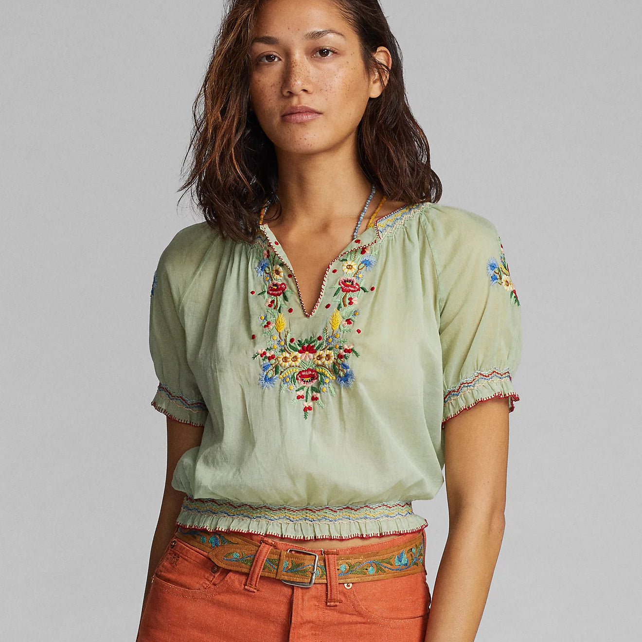 RRL by Ralph Lauren Womens Daniela S/S Blouse Multi - The Sporting Lodge