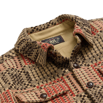 RRL by Ralph Lauren Wool Jacquard Overshirt Jumper Red/Black/Tan