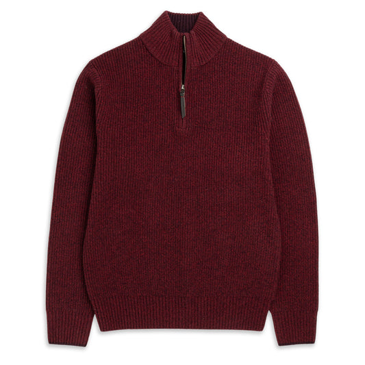 Rodd and Gunn Robbies Road Zip Neck Knit Berry - The Sporting Lodge