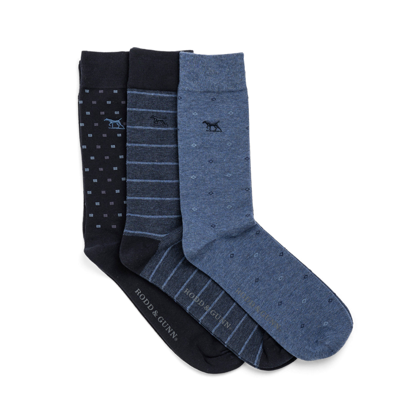 Rodd and Gunn Seacliff Multi Sock 3 Pack Blue Multi