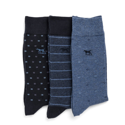 Rodd and Gunn Seacliff Multi Sock 3 Pack Blue Multi