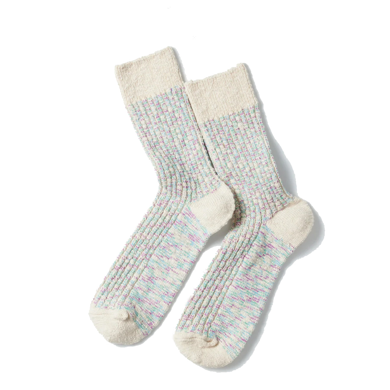 Rototo Original Organic Classic Slub Sock Mint / Purple - The Sporting Lodge