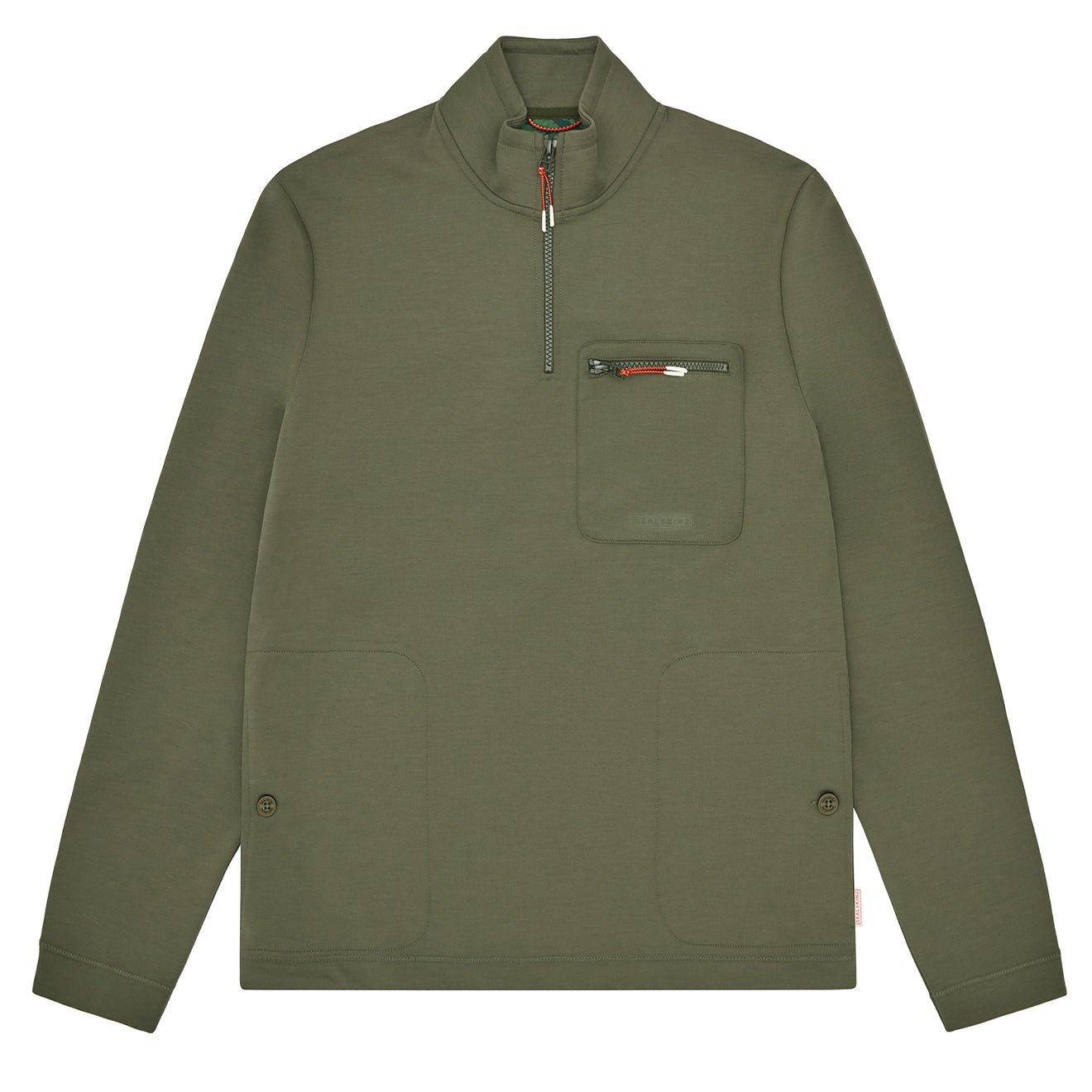 Sealskinz Bunwell Half Zip Funnel Neck Sweater Olive - The Sporting Lodge