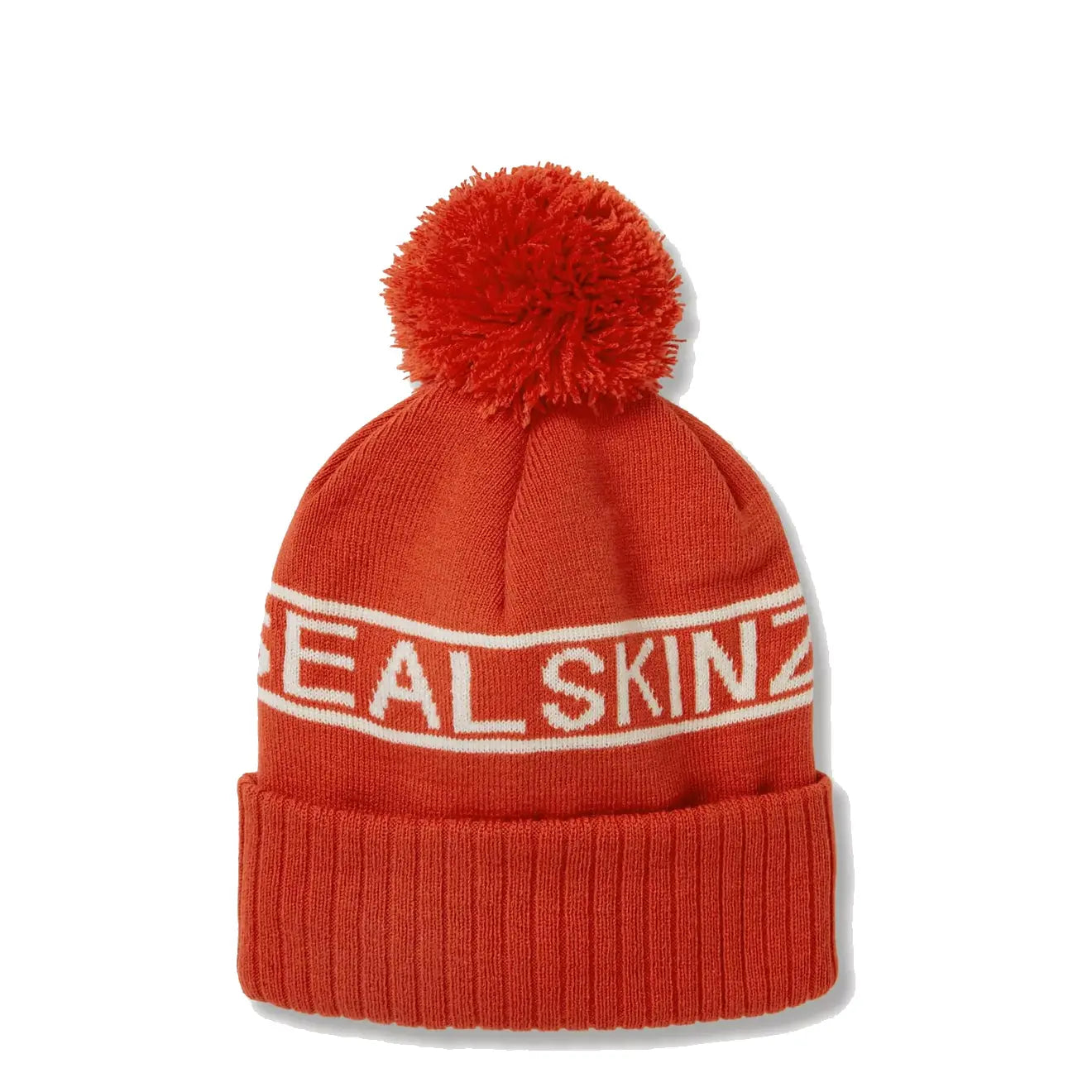 Sealskinz Heacham WP CW Icon Bobble Hat Orange / Cream - The Sporting Lodge