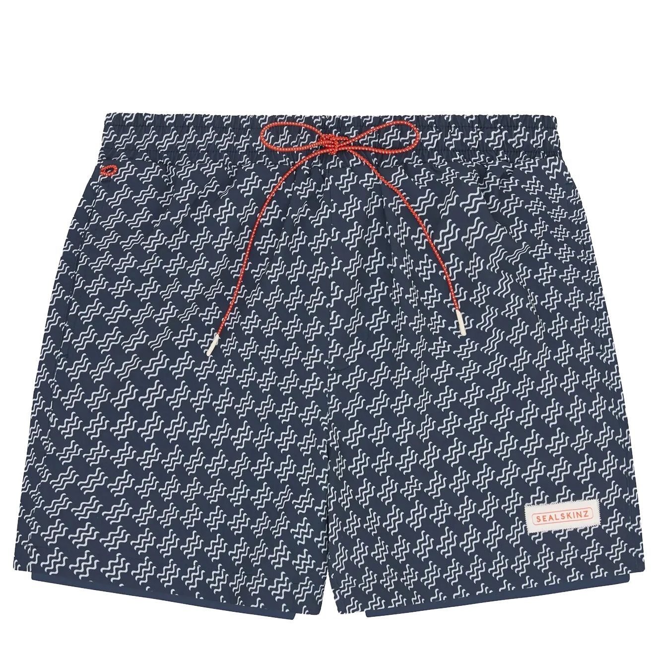 Sealskinz Sheringham Wave Print Swim Shorts Navy - The Sporting Lodge