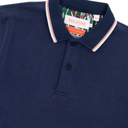 Sealskinz Stalham Polynosic Tipped Collar Polo Shirt Navy - The Sporting Lodge