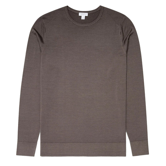 Sunspel Extra-Fine Merino Crew Neck Knit Cedar - The Sporting Lodge