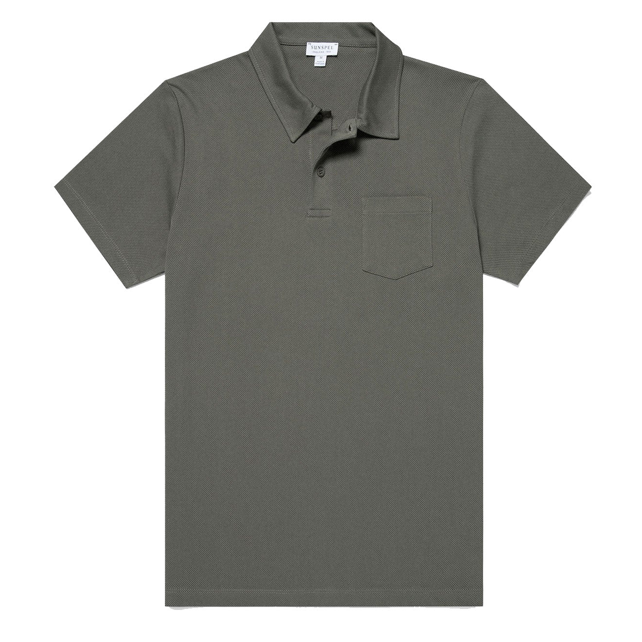 Sunspel Riviera Polo Shirt Khaki - The Sporting Lodge