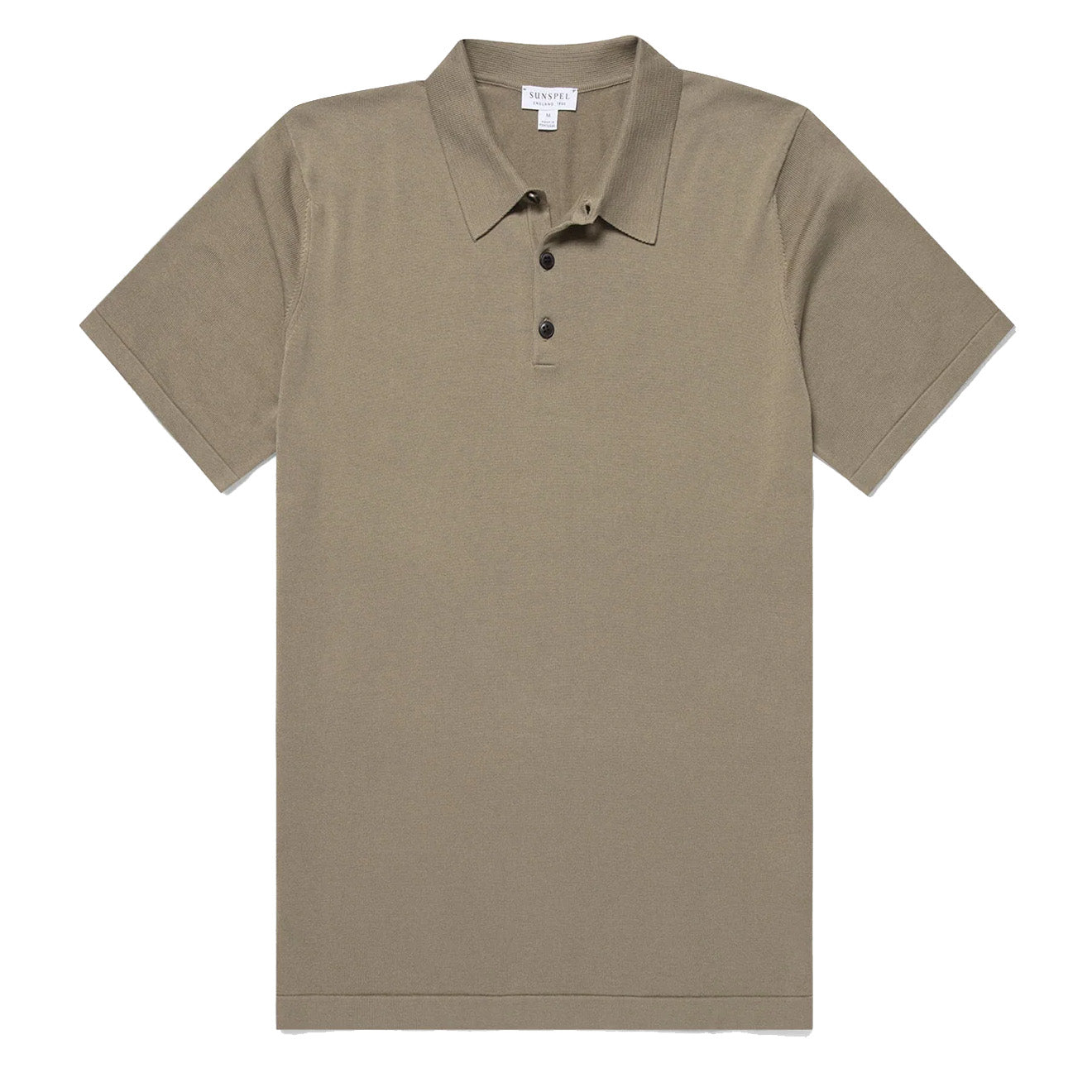 Sunspel Sea Island Cotton Polo Shirt Dark Stone - The Sporting Lodge