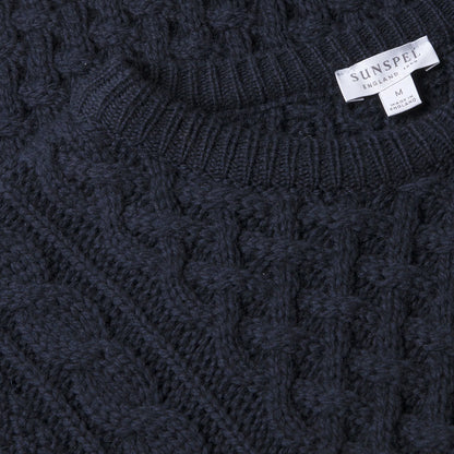 Sunspel Cable Jumper Navy