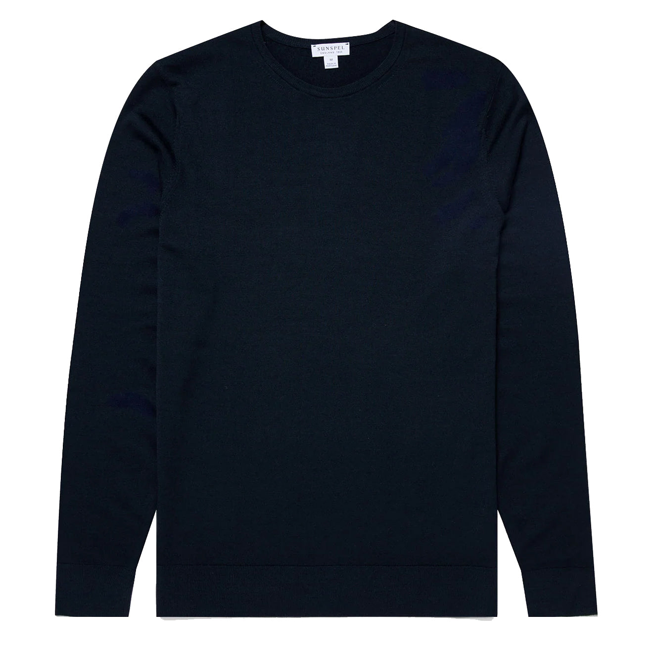 Sunspel Extra-Fine Merino Crew Neck Knit Light Navy