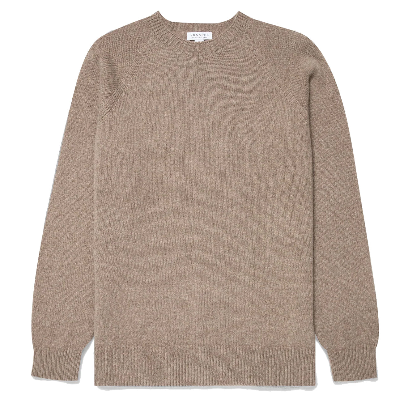 Sunspel Lambswool Crew Neck Sandstone