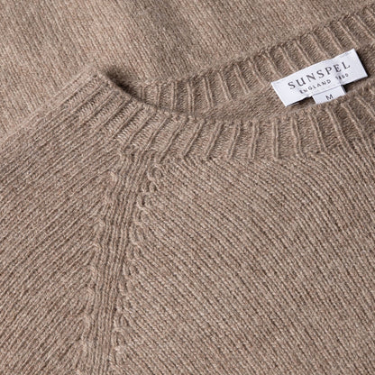 Sunspel Lambswool Crew Neck Sandstone