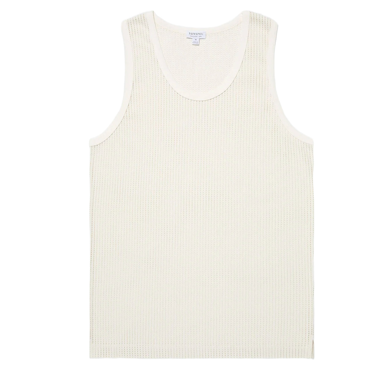 Sunspel Linear Mesh Tank Top Ecru - The Sporting Lodge