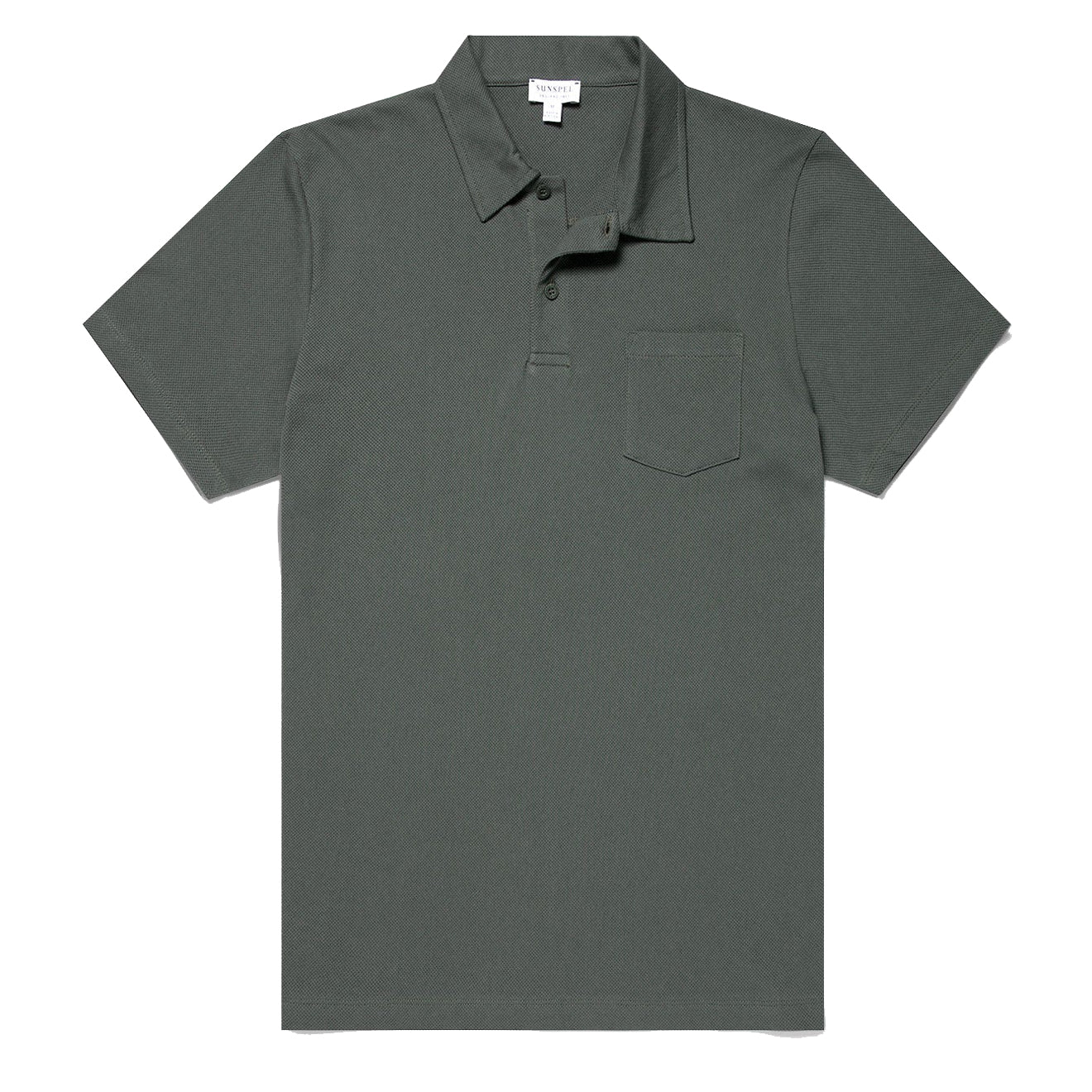 Sunspel Riviera Polo Shirt Drill Green