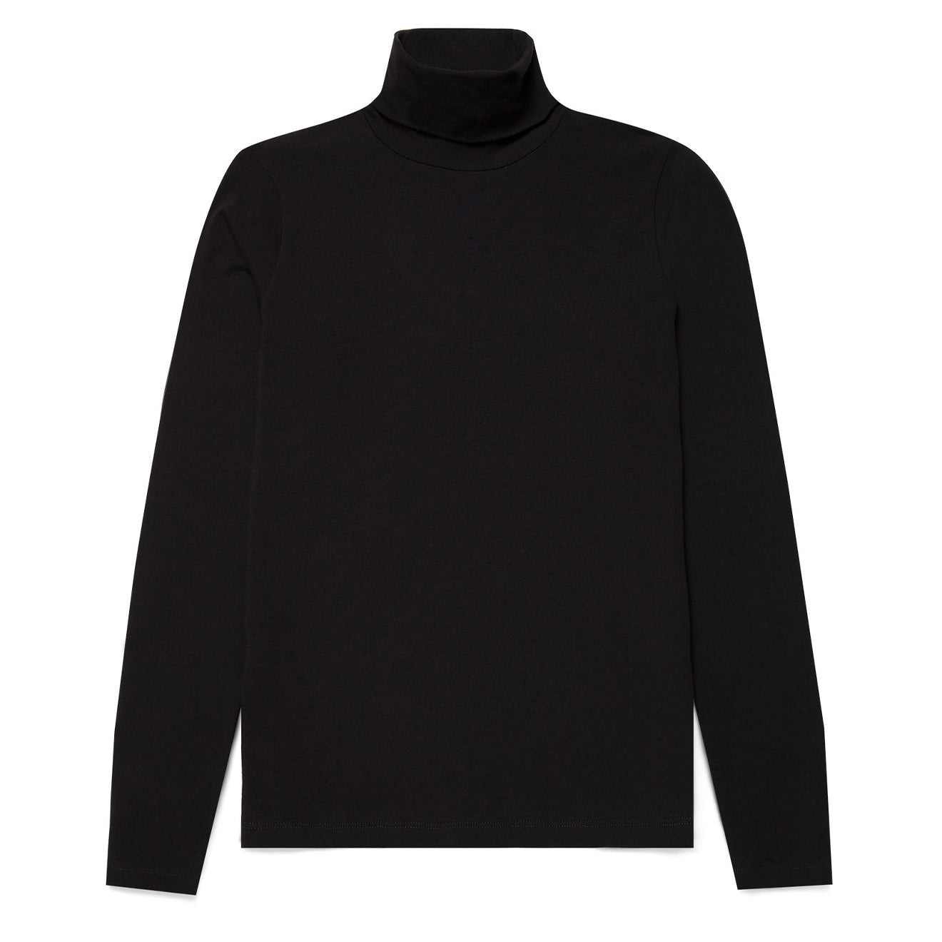 Sunspel Womens L/S Roll Neck Top Black