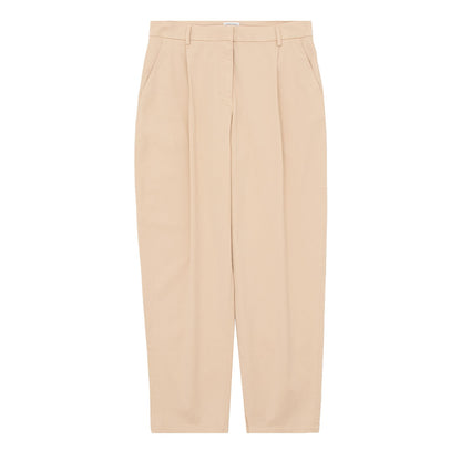 Sunspel Womens Pleated Chino Light Stone - The Sporting Lodge