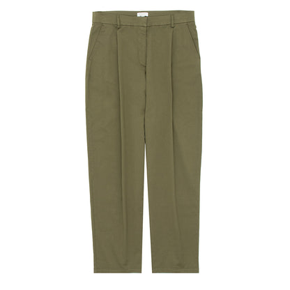 Sunspel Womens Pleated Chino Pale Khaki - The Sporting Lodge