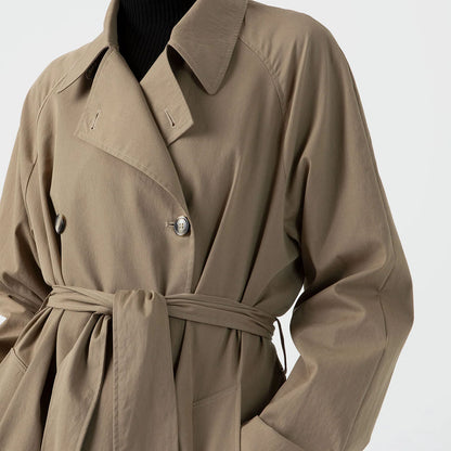 Sunspel Womens Trench Coat Dark Stone - The Sporting Lodge