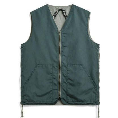 Taion Military Reversible V Neck Vest Dark Sage Green - The Sporting Lodge