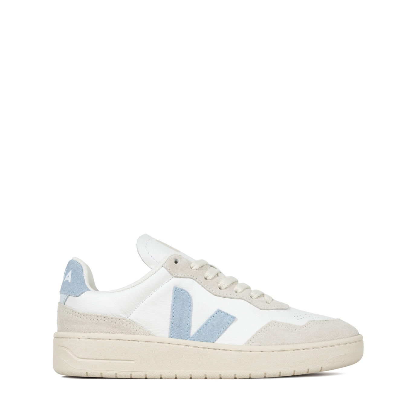 Veja Womens V-90 O.T. Leather Trainer Extra-White Steel - The Sporting Lodge