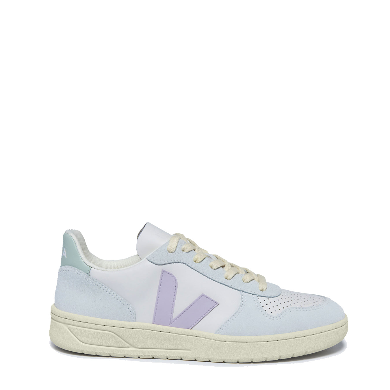 Veja Womens V-10 Leather Gravel Parme Menthol - The Sporting Lodge