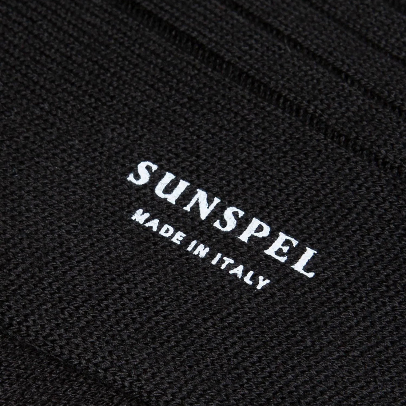 Sunspel Merino Wool Ribbed Socks Black - The Sporting Lodge