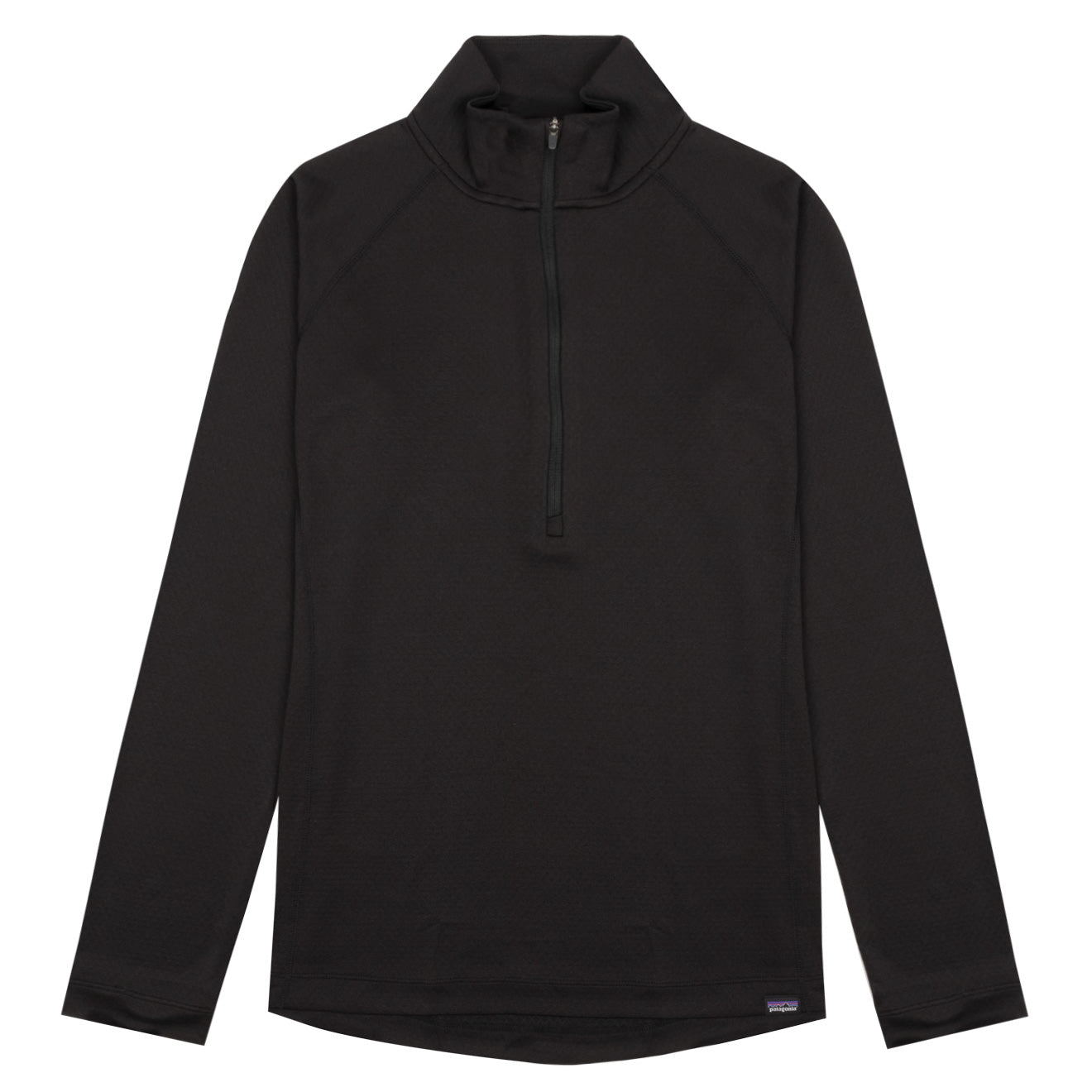 Patagonia Womens Capilene Midweight Zip Neck T-Shirt Black - The Sporting Lodge