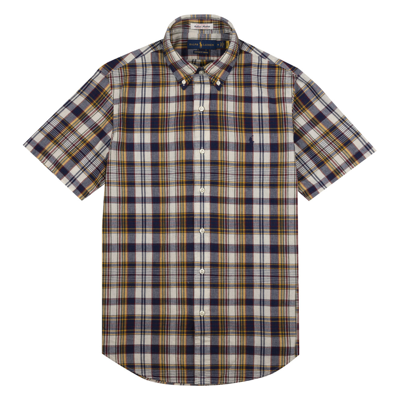 Polo Ralph Lauren Cotton Check Shirt Navy / Yellow Multi - The Sporting Lodge