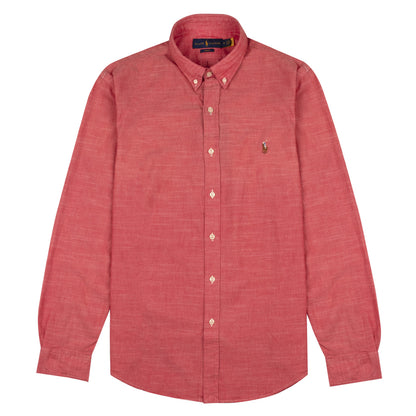 Polo Ralph Lauren L/S Chambray Slimfit Shirt Spring Red - The Sporting Lodge