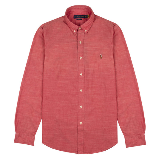 Polo Ralph Lauren L/S Chambray Slimfit Shirt Spring Red - The Sporting Lodge