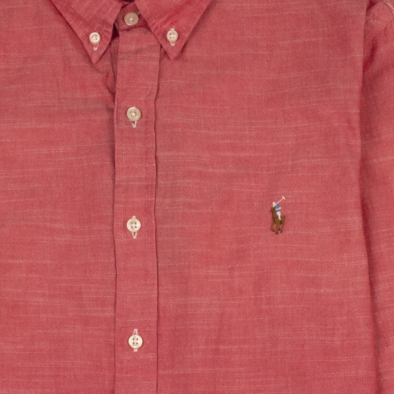 Polo Ralph Lauren L/S Chambray Slimfit Shirt Spring Red - The Sporting Lodge