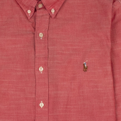 Polo Ralph Lauren L/S Chambray Slimfit Shirt Spring Red - The Sporting Lodge