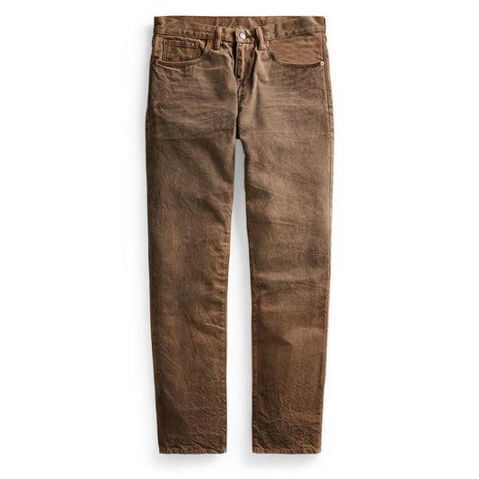 RRL by Ralph Lauren Slim Fit 5 Pocket Denim Distressed Brown Wash - The Sporting Lodge