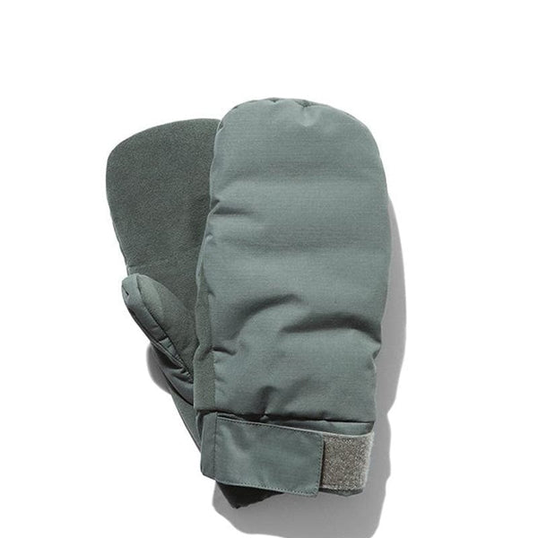 Snow Peak FR 2L Down Mittens Grey / Khaki | The Sporting Lodge