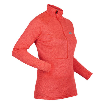 Paramo Womens Tempro Zip Neck Hot Coral Marl - The Sporting Lodge