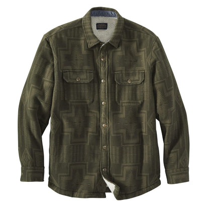 Pendleton Cotton Sherpa Lined Shirt Jacket Army Green Harding - The Sporting Lodge