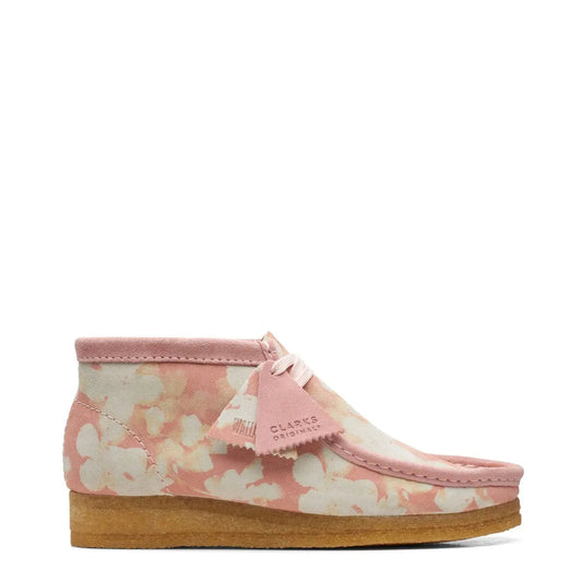 Clarks Originals Womens Wallabee Boot Pink Floral - The Sporting Lodge