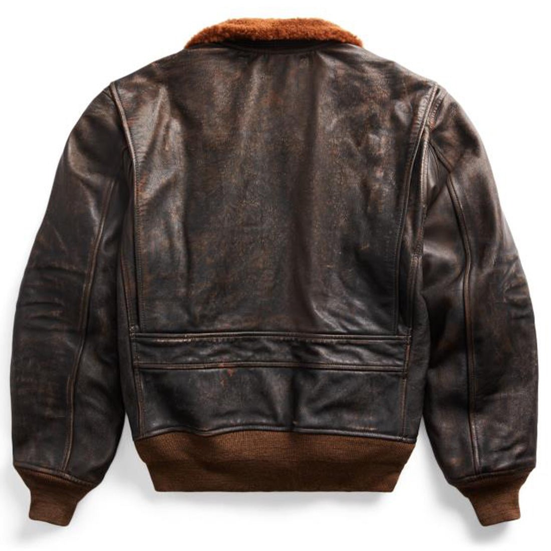 RRL by Ralph Lauren Shearling Leather Jacket Black Brown